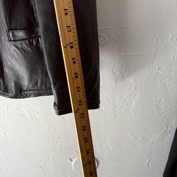 Vintage Intuitions Leather Jacket Women's Size 10 Open‎ Front Blazer Jacket Coat - Picture 10 of 12